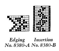 Filet Crochet Edging And Insertion Pattern 8380 Crochet