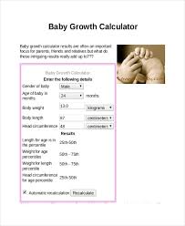 baby growth chart calculator 6 free