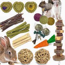 Amazon.com : KIROYAL Rabbit Chew Toys Guinea Pig Toys Bunny Toys Natural  Timothy Hay Sticks Hamster Chew Toys for Teeth and Apple Sticks for Rabbits  Chinchilla Ball Gerbil Toys : Sports &