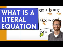 Introduction To Literal Equations You