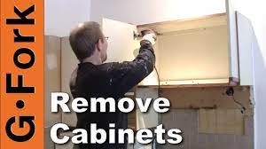 How To Remove Kitchen Cabinets - updated - GardenFork - YouTube