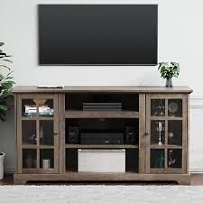 Farmhouse Tv Stand Cabinet Glass Door