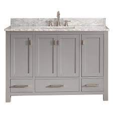 Choose an elegant vanity with a top or mix and match our vanities without tops with. Avanity Modero 49 W X 22 D Chilled Gray Vanity Carrara White Marble Vanity Top With Rectangular Undermount Bowl At Menards