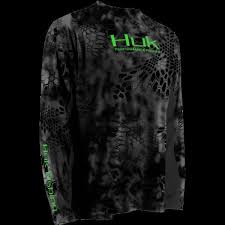Huk Fishing Kryptek Icon Uv Sun Shirt Long Sleeve Black Ty2