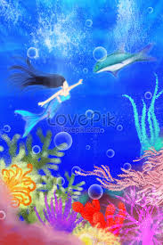 Gambar mewarna hidupan laut pewarna o. Ilustrasi Asli Lukisan Tangan Putri Duyung Di Laut Dalam Gambar Unduh Gratis Imej 630001405 Format Jpg My Lovepik Com