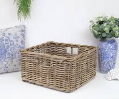 River Rattan Storage Basket Antique