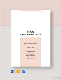 beauty salon businessss plan template
