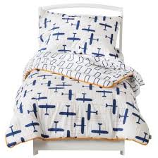 navy and white airplane quilted bedding