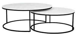 Elle Nesting Coffee Tables White Marble
