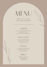 free elegant anniversary dinner menu