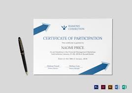 Arrow Style Participation Certificate Template