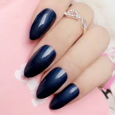 The term acrylic nails is now widely used to describe all manner of false nails including fiber, silk and gel nails. Fashion Navy Blue Fake Nails Candy Color Short Stiletto Nails Tips Acrylic Full Cover False Nails Diy Manicure Tool Buy At The Price Of 0 78 In Aliexpress Com Imall Com
