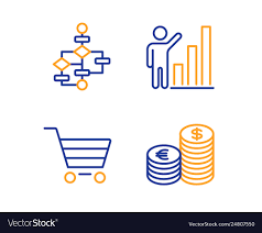 Market Sale Graph Chart And Block Diagram Icons