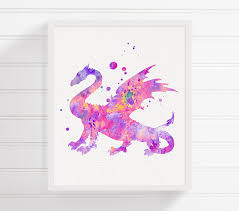 Collection by the witches closet. Pink Dragon Watercolor Dragon Dragon Art Print Dragon Poster Dragon Wall Art Kids Wall Art Girls Room Decor Dragon Wall Art Dragon Nursery Art Wall Kids
