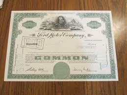 ford motor company stock certificate