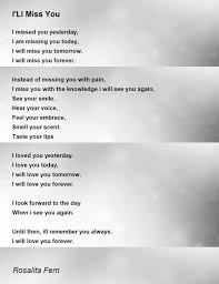 i ll miss you poem by rosalita fern