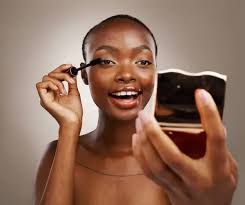 makeup black women stock photos