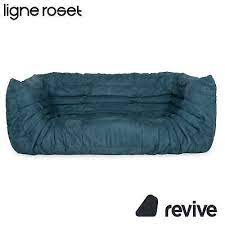 ligne roset togo fabric sofa blue three