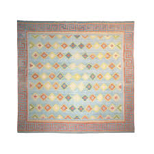 vine dhurrie rug with polychromatic