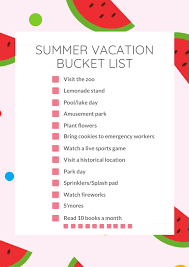 summer boredom busters bucket list