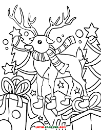 Coloriage de renne de Noel à imprimer