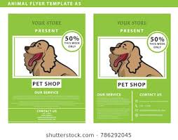 Pet Shop Flyers Dog Frame Space Stock Vector Royalty Free