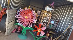 Flower Recycled Yard Art By Metal Art