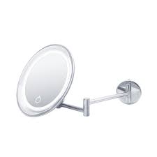 ws bath collections beauty 7 8 in w x 7 8 in h small round lighted magnifying bathroom makeup mirror in polished chrome