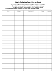 29 Printable Sign Up Sheet Template Forms Fillable Samples