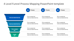 4 Level Funnel Process Mapping Powerpoint Template