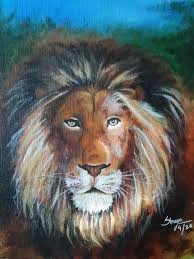 The Lion Acrylic Painting On Canvas