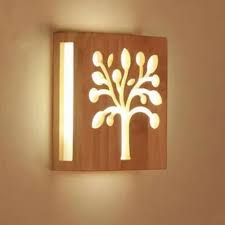 Wall Mounted Wooden Led Lights For
