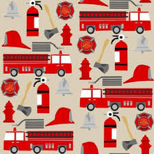 firetruck fabric wallpaper and home