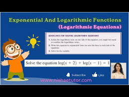 Logarithmic Equations Part 27