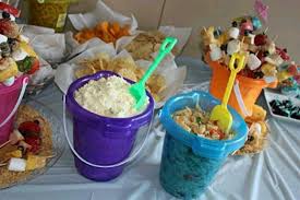 This summer holiday, my friend irvin and i wanted to do something different. Serve Food In Sand Buckets For Summer Party Theme Beach Party Food Beach Themed Party Luau Party Food