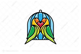Abstract Love Birds Logo