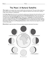 The Moon A Natural Satellite Worksheet Education Com