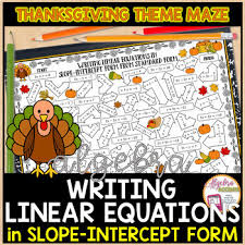 Thanksgiving Math Algebra 1 Writing