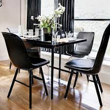 what color chairs go with a black table