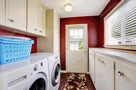 Laundry Room Interior With White