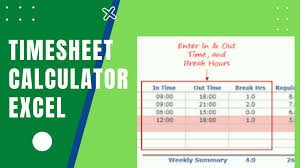create timesheet calculator in excel