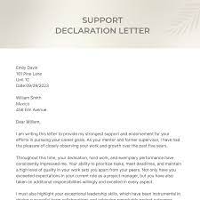 support declaration letter template