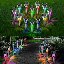 10 Solar Powered Led Garden Lights Post