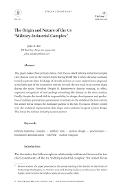 pdf the origin and nature of the us ldquo military industrial complex rdquo  pdf the origin and nature of the us ldquomilitary industrial complexrdquo