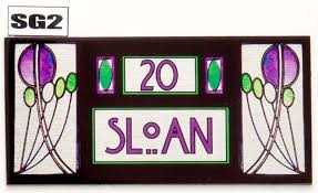 Stained Glass Effect Plate House Sign