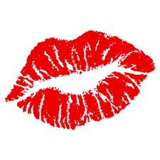 lipstick kiss print on transpa