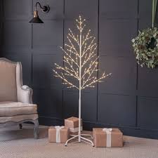 white birch tree with led