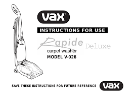 vax rapide delux user guide manualzz
