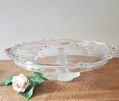Vintage Crystal Glass Pedestal Cake