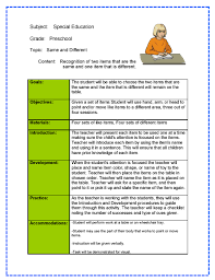 Special Education Lesson Plan Template Lesson Plan Template